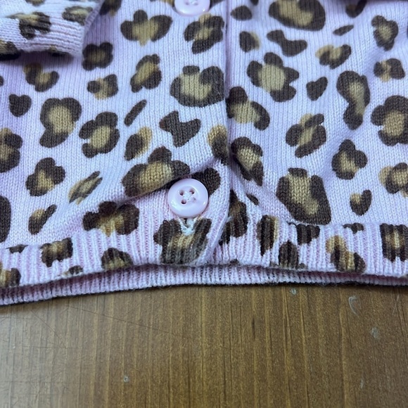 ⭐️4 for $20⭐️ Vintage Gymboree cardigan/sweater pink leopard print size L 10-12 - Picture 4 of 6